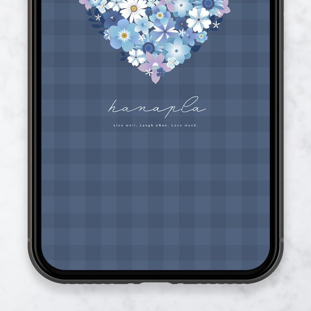 【幸せハートの青いフラワーブーケ】💙心を癒す清らかなブルーデザイン✨毎日に安らぎと幸運を呼ぶスマホ壁紙🌸