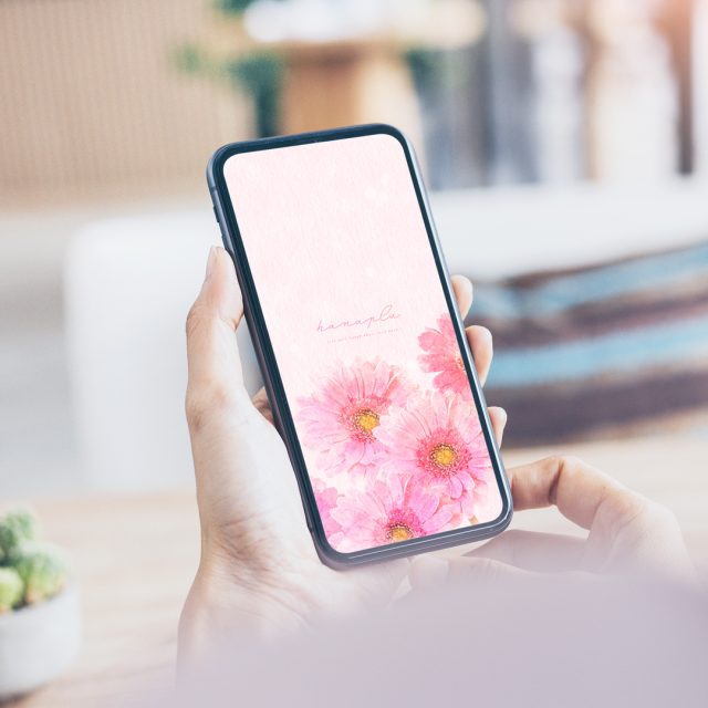 【幸せ咲くピンクガーベラ・家族の絆】🌸ふんわりと咲く花々が寄り添う💖愛と調和を育てる癒しの開運スマホ待受✨