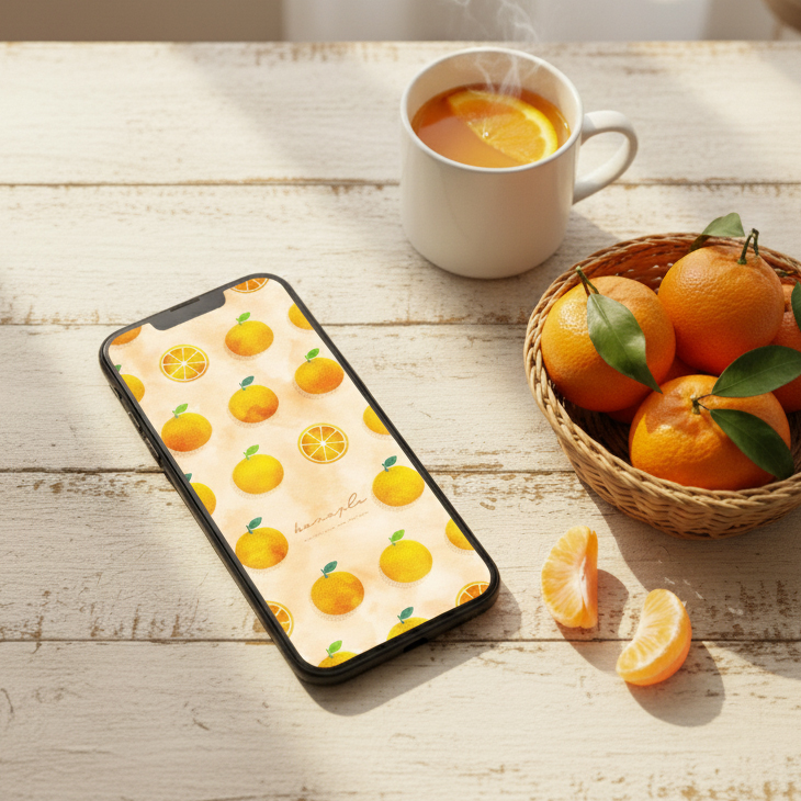 【幸せ実る開運フルーツみかん】🍊運気も笑顔もまるく実る✨心がポカポカする癒しのスマホ壁紙♪