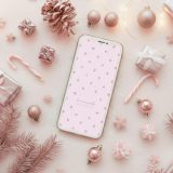 【小さな幸せピンクゴールド集めたクリスマス】🎀🌸愛と優しさがきらめく✨心を満たす幸運のスマホ待ち受け💖