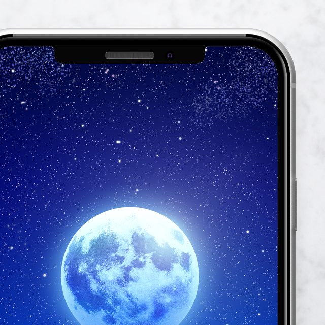 【ブルームーンと海の蒼き奇跡】🌕💎青く輝く満月と星空が導く✨浄化と幸運を呼び込むスマホ壁紙待ち受け