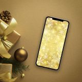 【幸運のゴールドスノー雪結晶】❄️✨黄金の光が運気を照らす…心を満たす幻想スノーフレークの開運スマホ待ち受け💫