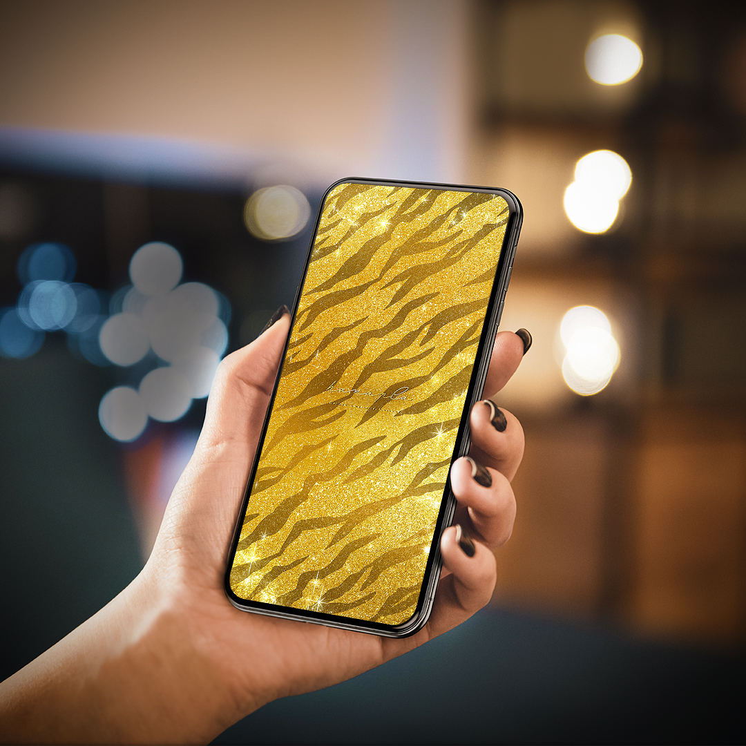 【煌めく金虎ラメの最強運】🐯💰金運・強運・勝負運を爆上げ✨黄金の輝きで運気を引き寄せる待ち受け🌟