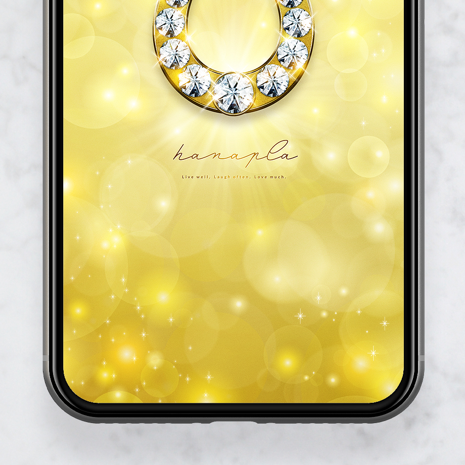 【黄金のダイヤ蹄鉄（イエローゴールド）】🐎💰幸運と金運を呼び込む最強の光✨豪華ダイヤが繁栄をもたらす開運スマホ待ち受け💎