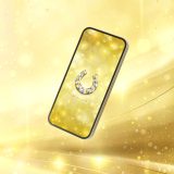 【黄金のダイヤ蹄鉄（イエローゴールド）】🐎💰幸運と金運を呼び込む最強の光✨豪華ダイヤが繁栄をもたらす開運スマホ待ち受け💎