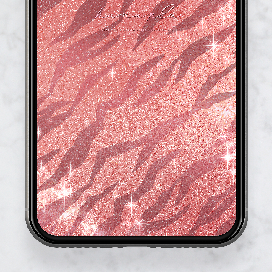 【煌めく金虎ラメの魅力運（ローズピンク）】🐯🌹ご縁・自信・内なる強さを引き出す✨上品な輝きで運気を整える大人の開運待ち受け🌟