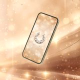 【2026干支🐴白砂金のダイヤ蹄鉄(ベージュゴールド)】🐎✨穏やかな幸運を呼び込む白砂金の光💫大粒ダイヤが運気を磨く開運スマホ待ち受け💎