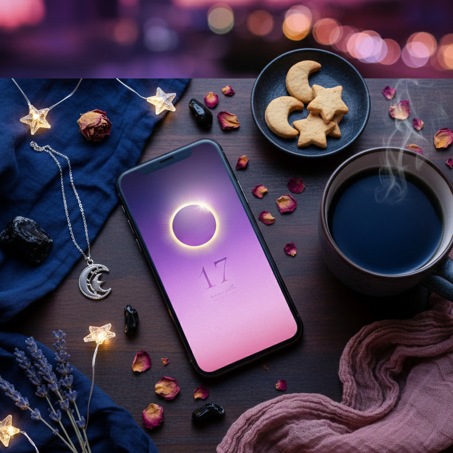 【奇跡の金環日食 ゴールドリング+数字17】🌙光と影が重なる節目のときに整える特別な待ち受け