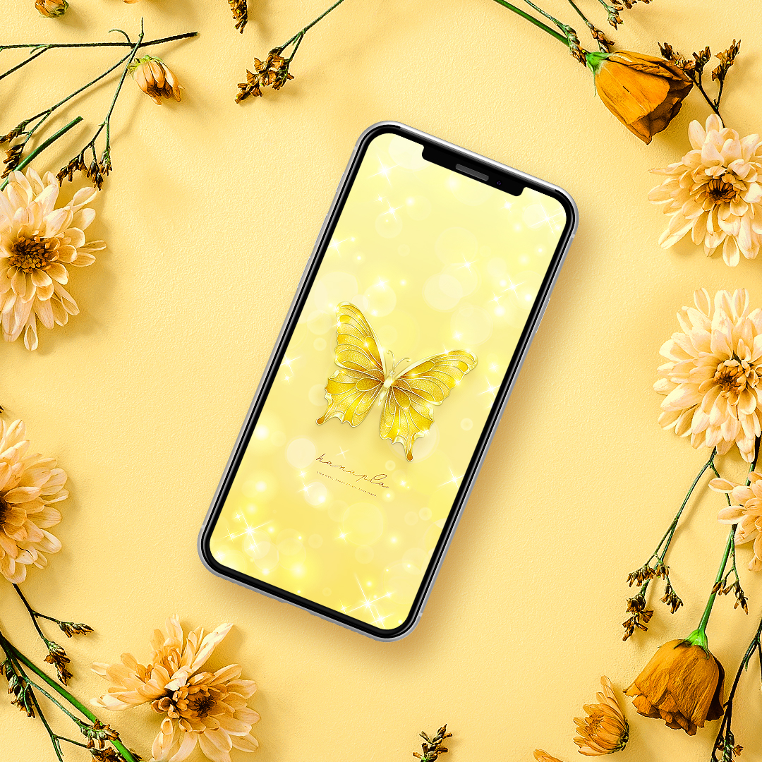 【黄金に舞う金彩アゲハ】🦋やわらかな光に包まれた上品な金運の待ち受け✨