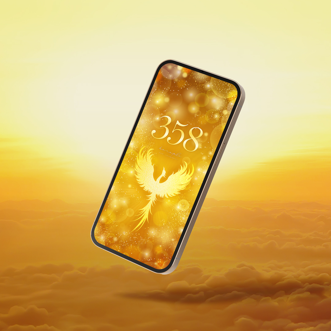【金鳳凰の神翼ダイナミック昇運+数字358】🔥✨黄金に輝く聖なる羽ばたきが強運・成功・繁栄を呼び込む最強開運スマホ待ち受け💫