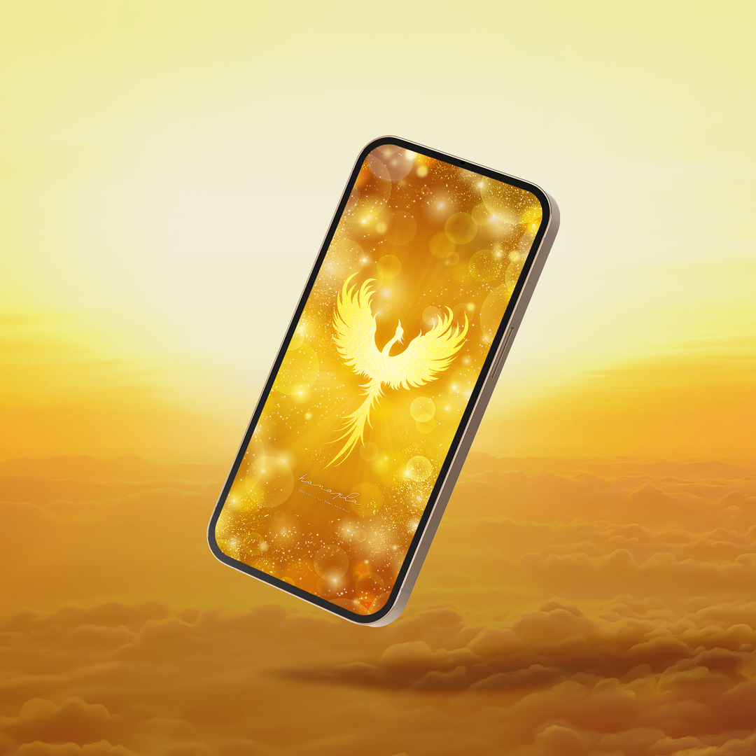 【金鳳凰の神翼ダイナミック昇運】🔥✨黄金に輝く聖なる羽ばたきが強運・成功・繁栄を呼び込む最強開運スマホ待ち受け💫