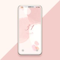 【恋愛運アップ】ラッキーナンバー31数字くすみピンクのスマホ壁紙