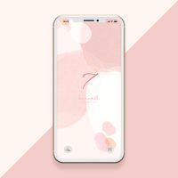 【最強ラッキーナンバー】数字７くすみピンクの待ち受け