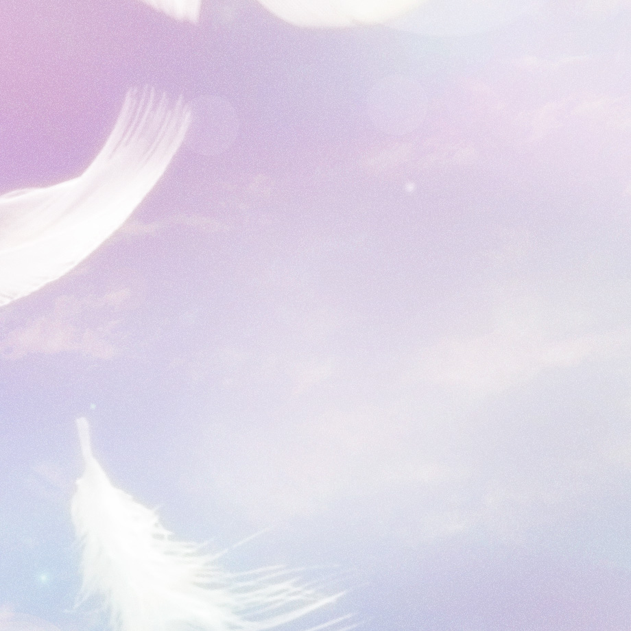 【天使のシンボル】運気上昇！ふわふわと白い羽根がピンクパープルの空を舞うおしゃれ可愛いスマホ壁紙