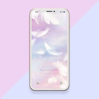 【天使の象徴】ふわふわと舞う白い羽根の待ち受け画像（スマホ壁紙）