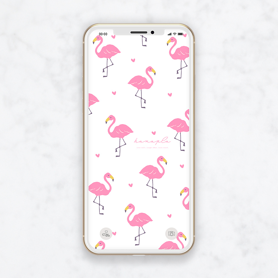 フラミンゴとピンクハートで恋愛運を高める オシャレでかわいいスマホ壁紙 公式 運気アップ待ち受けハナプラ おしゃれ シンプル かわいい Iphone 高画質 スマホ壁紙