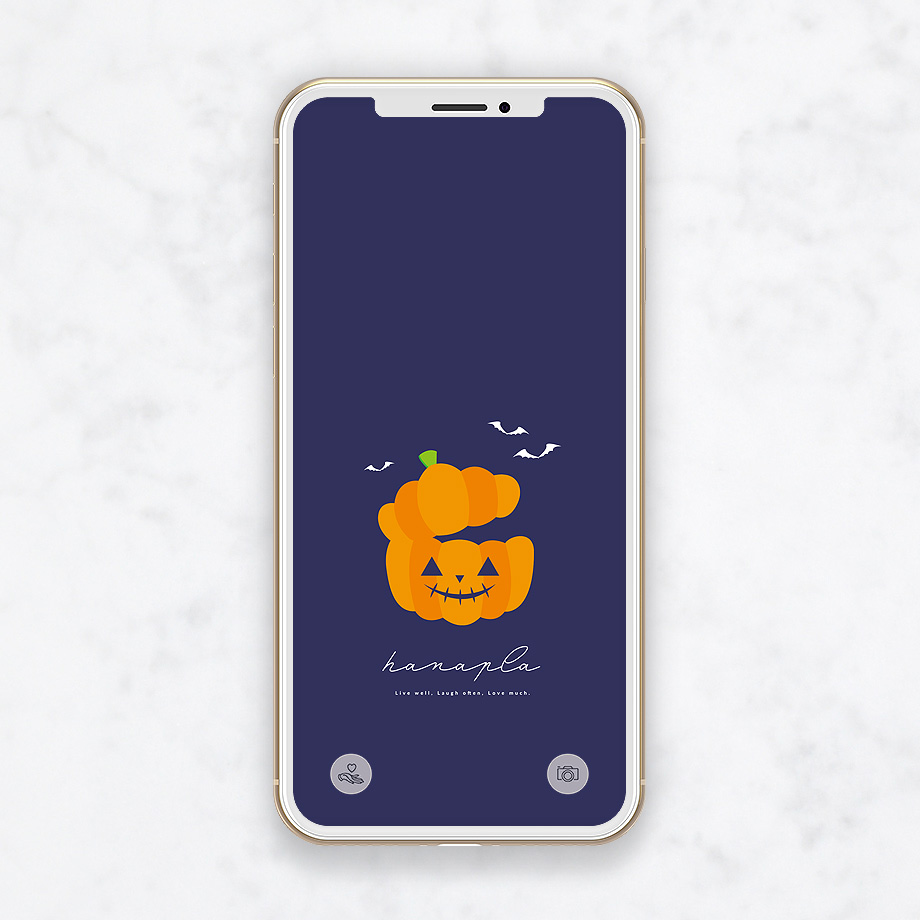 【ハロウィン壁紙】シンプルなかぼちゃのジャック・オー・ランタンの待ち受け画像