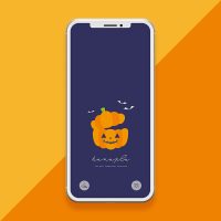 【ハロウィン壁紙】シンプルなかぼちゃのジャック・オー・ランタンの待ち受け画像