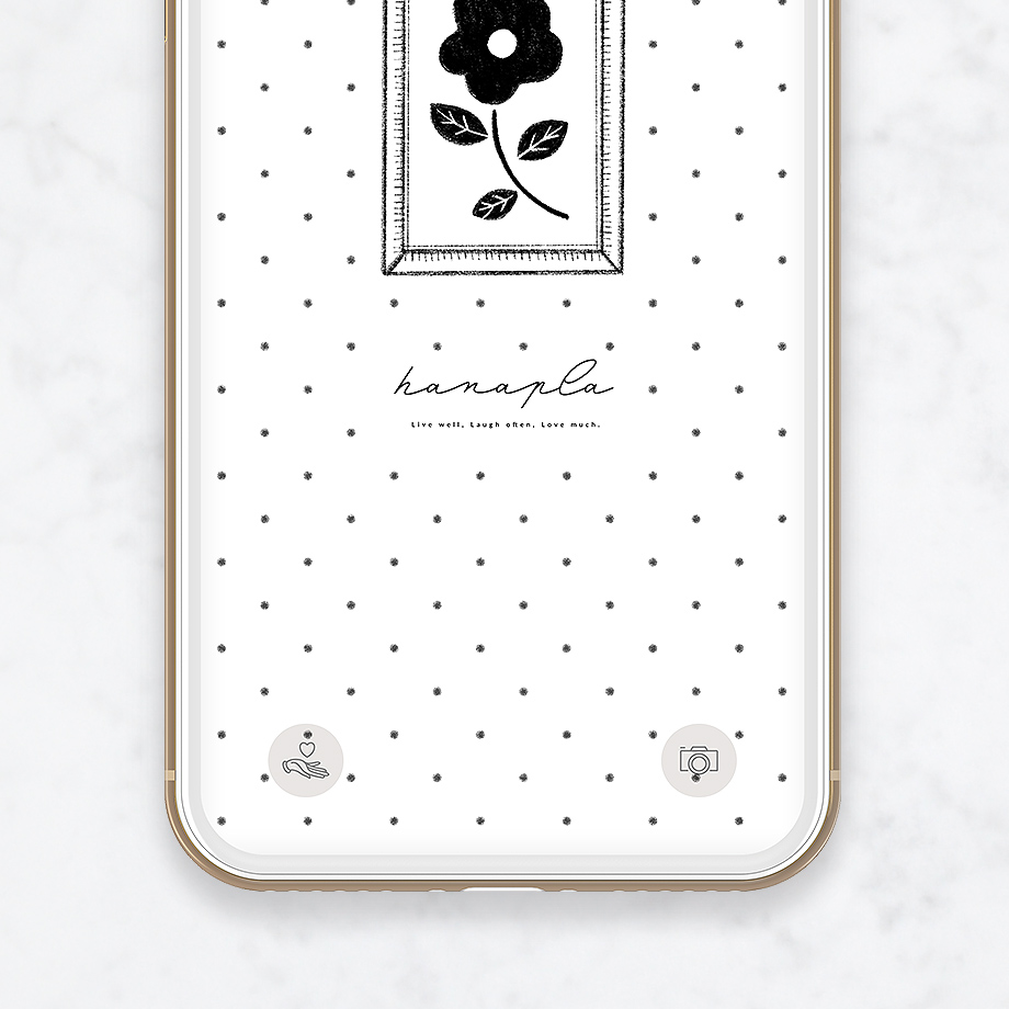 白黒壁紙 シンプルモノトーン花とドット柄のかわいい待ち受け画像 公式 運気アップ待ち受けハナプラ おしゃれ シンプル かわいい Iphone 高画質 スマホ壁紙