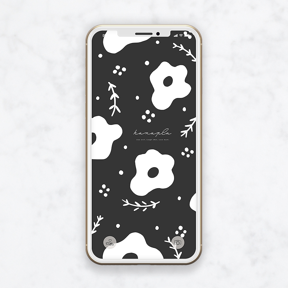 北欧風 花柄スマホ壁紙モノトーンで大人かわいい白黒待ち受け画像 公式 待ち受け運気効果ハナプラ おしゃれ シンプル かわいい Iphone 高画質 スマホ壁紙