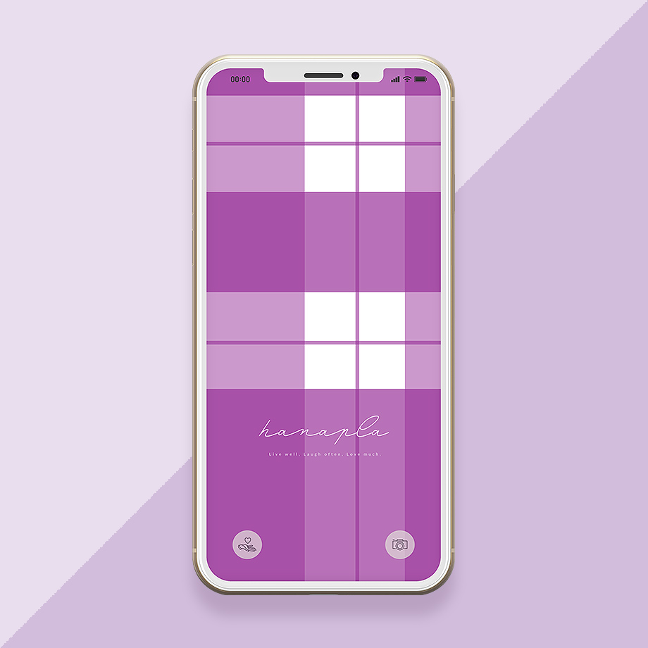 チェック柄 ベルベットバイオレットの大人可愛い待ち受け画像 公式 待ち受け運気効果ハナプラ おしゃれ シンプル かわいい Iphone 高画質 スマホ壁紙