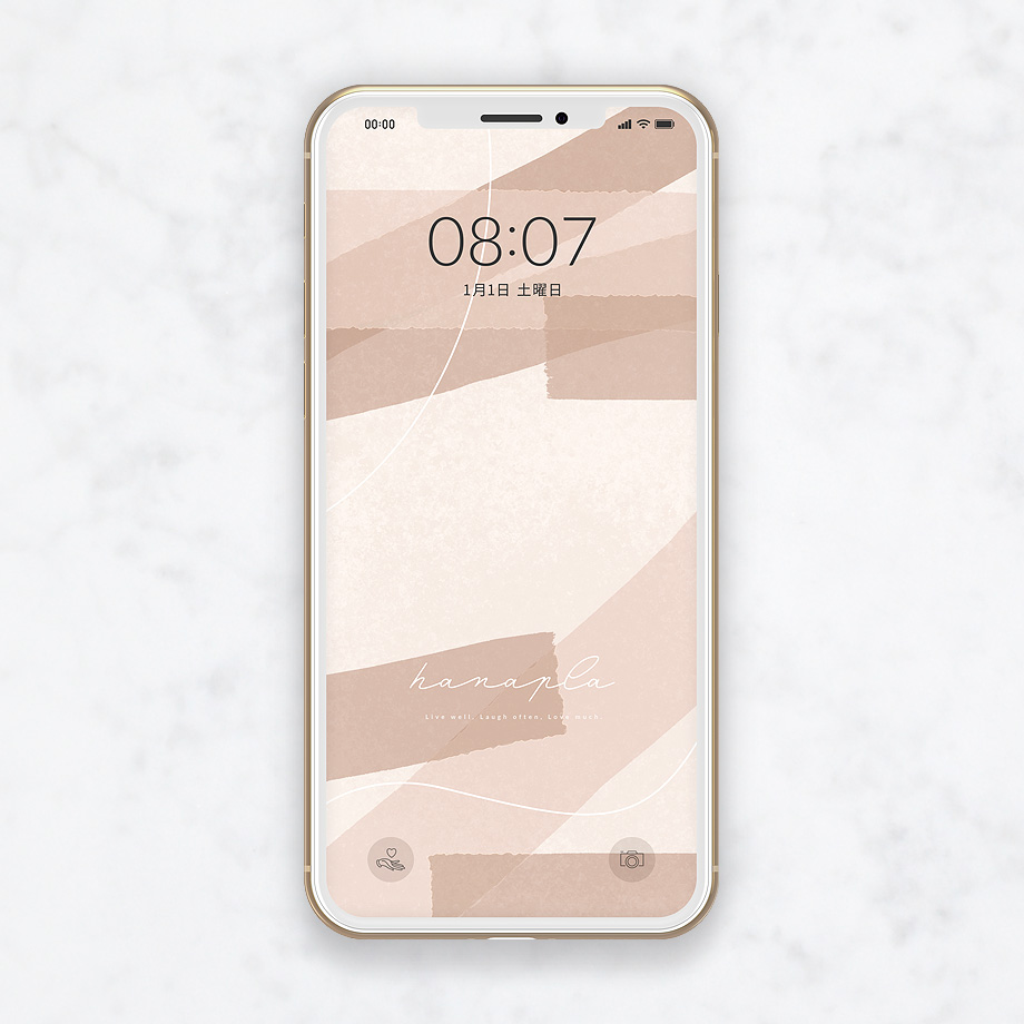 ベージュ待ち受け おしゃれラテカラーのマスキングテープ柄スマホ壁紙 おしゃれ待ち受け画像ハナプラ スマホ壁紙 無料 運気 シンプル かわいい Iphone 高画質