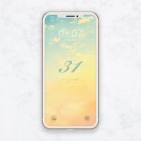 【黄金の空で金運アップ】ラッキーナンバー３１数字 空グラデーション スマホ壁紙
