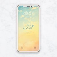 【金運アップ】ラッキーナンバー５２数字 空グラデーション スマホ壁紙