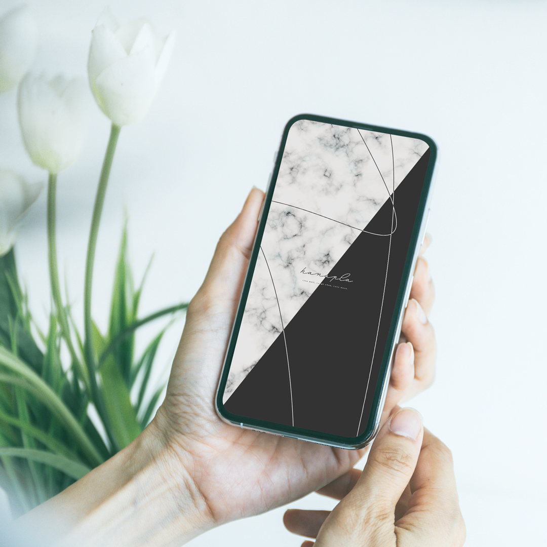 大理石の待ち受けグレーとブラックでかっこいいモノクロ高画質スマホ壁紙