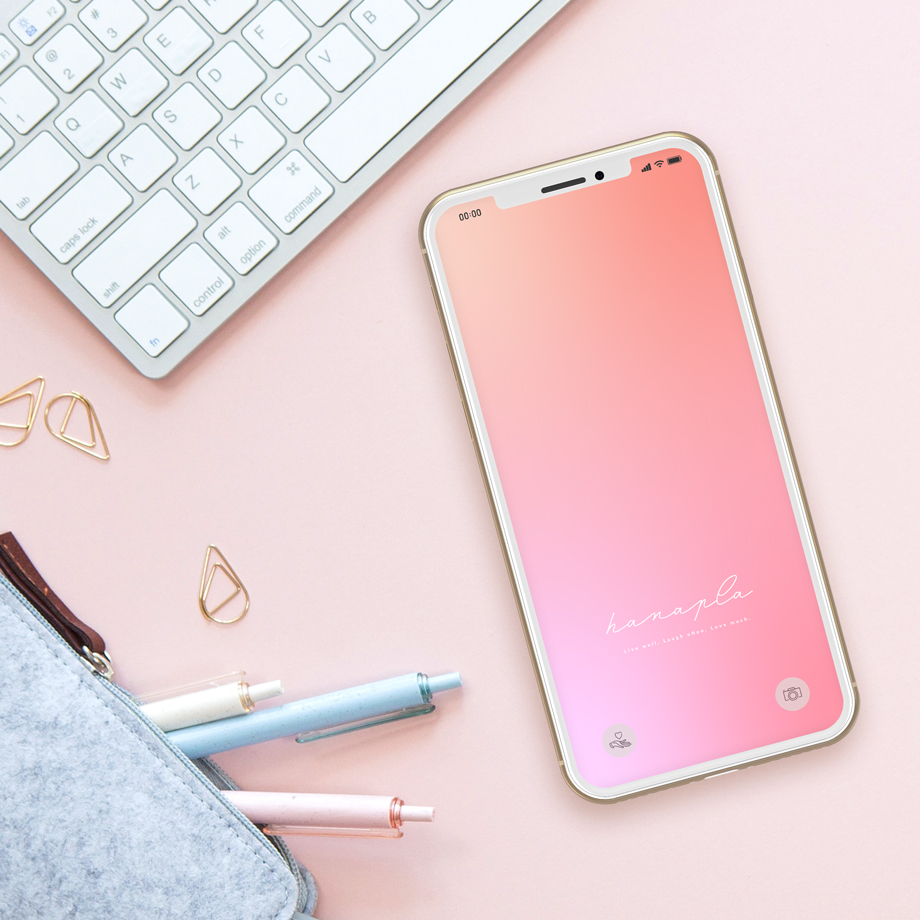 【ピンクグラデーション】シンプルおしゃれな壁紙iPhone/Android待受画像で恋愛運アップ
