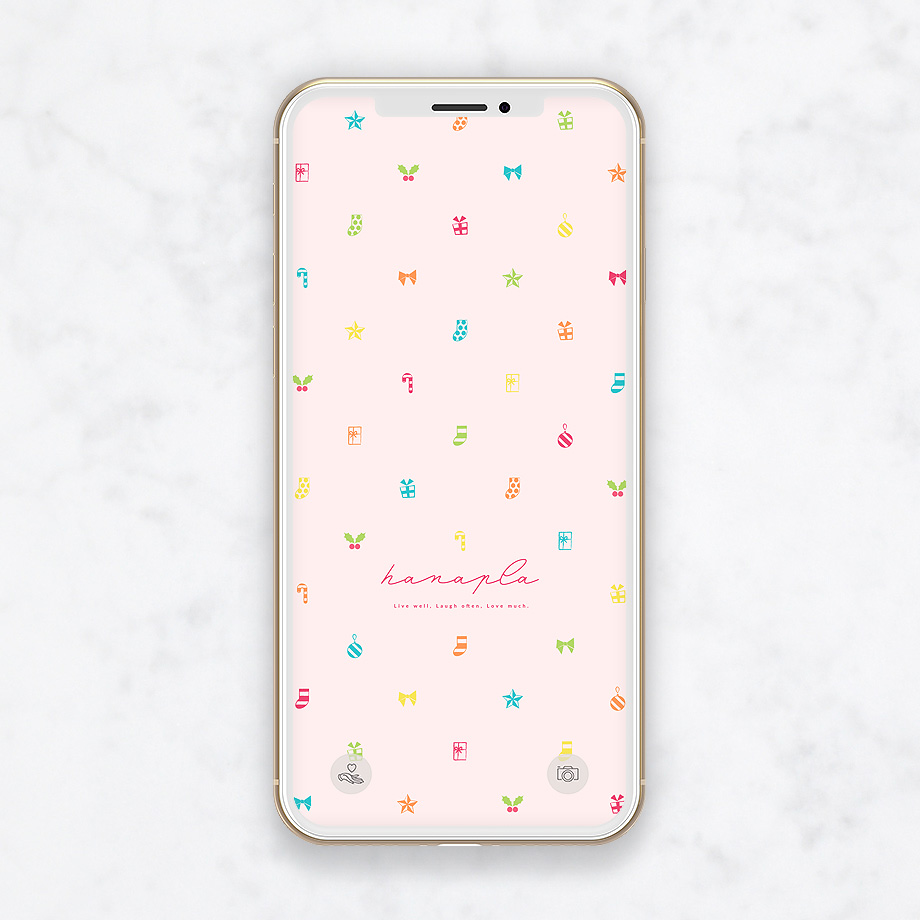 クリスマス待ち受け カラフルなドット柄のオーナメントが可愛いポップなスマホ壁紙 おしゃれ待ち受け画像ハナプラ スマホ壁紙 無料 運気 シンプル かわいい Iphone 高画質