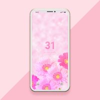 【幸運数字31】愛され力最強で運気UP！キラキラ系ピンクガーベラの待ち受け画像