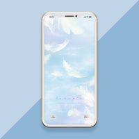 【天使の象徴】ふわふわと舞う白い羽根の待ち受け画像（スマホ壁紙）