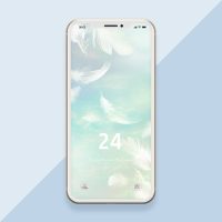 【数字24と癒しと繁栄】大天使の象徴！エメラルドグリーンの光と白い羽根の待ち受け画像