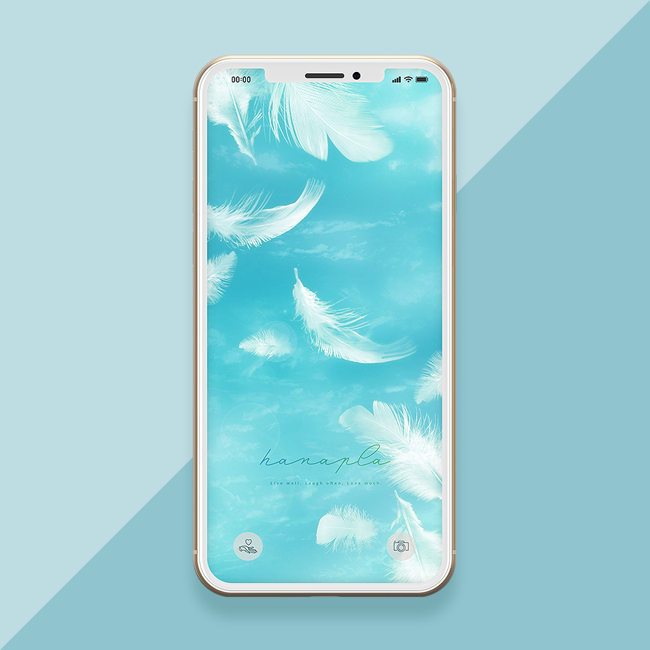 【天使の象徴】ふわふわと舞う白い羽根の待ち受け画像（スマホ壁紙）